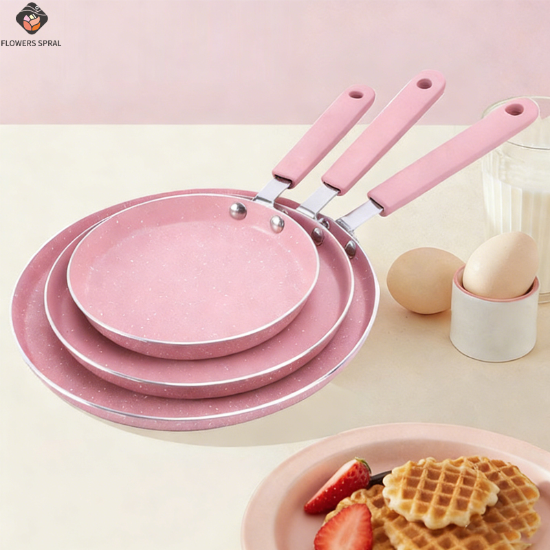 Egg Waffle Pan - 1 roze koekenpan met antiaanbaklaag voor