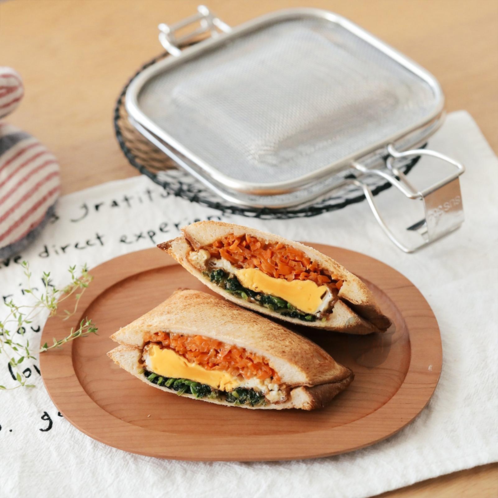 RVS Sandwichpers met rond desi - Hot Dog Press recensie en prijs